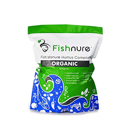 OMRI Listed  Fishnure 8 lb Organic Humus Compost Fertilizer  sustainably sourced with Living microbes That enhances Soil for Herb Vegetable Flower and Fruit Gardens