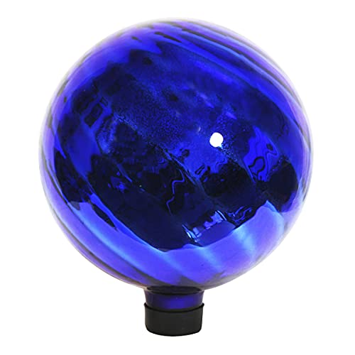 Echo Valley 8191 Chrome Swirl Gazing Globe for Home Garden or Patio Decoration Blue 10 inches