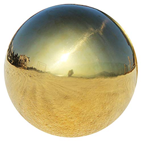 JforSJizT 12inch Diameter Gold Golden Gazing BallGold Golden Stainless Steel Polished Reflective Smooth Garden Sphere Globe MirrorColorful and Shiny Addition to Any Garden or Home