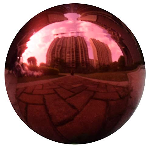 JforSJizT 12inch Diameter Red Gazing BallRed Stainless Steel Polished Reflective Smooth Garden Sphere Globe MirrorColorful and Shiny Addition to Any Garden or Home