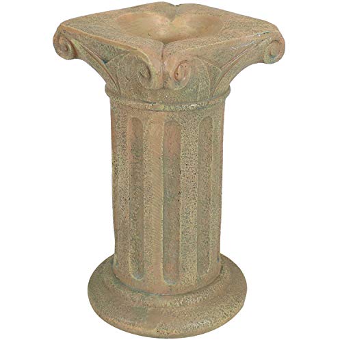 Sunnydaze Roman Pedestal IndoorOutdoor Gazing Globe Stand  ColumnStyle Gazing Ball Pedestal for 10 to 12Inch Garden Spheres  Autumn Leaf  16 Inch