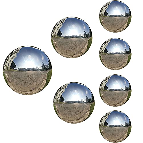 7pcs 4x25in2x3in1x39in Diameter Gazing BallSilver Stainless Steel Polished Reflective Smooth Garden Sphere Globe MirrorColorful and Shiny Addition to Any Garden or Home