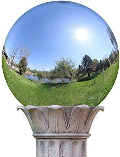 Fuhaieec Stainless Steel Gazing Ball1 Pcs 5 Inch Silver Polished Gazing Globe Mirror BallFloating Pond Balls Seamless Gazing Globe for Home Garden Ornament Decorations