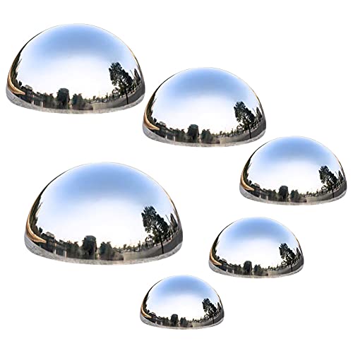 Gazing Ball Garden Mirrors Garden Hemisphere Ball Mirror Polished Hollow Ball Stainless Steel for Home Garden Ornament Decorations 6PCS