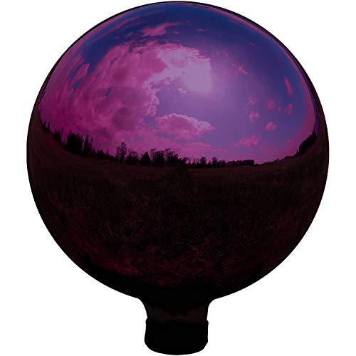 Sunnydaze Merlot Garden Gazing Globe Ball Outdoor Lawn and Yard Glass Ornament Reflective Mirrored Surface 10Inch
