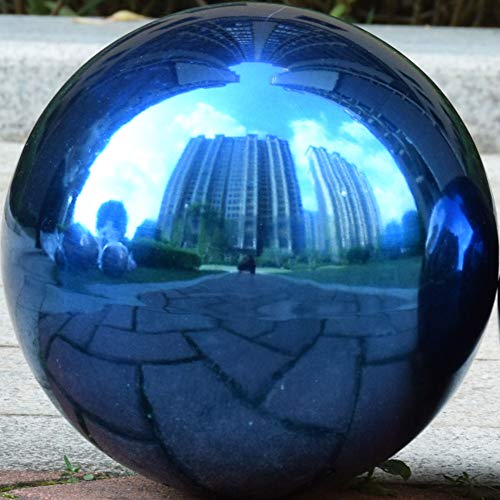 OXSNice 12 inch Gazing BallBlue Garden Sphere Mirror Globe BallPaint from Stainless Steel Hollow BallPolished Reflective Smooth BallDurable Shiny Decorations for Garden Patio Yard Home