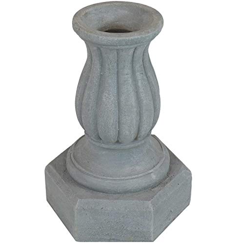 Sunnydaze Contemporary Pillar IndoorOutdoor Gazing Globe Stand  ColumnStyle Gazing Ball Pedestal for 10 to 12Inch Gazing Balls  Travertine  16Inch