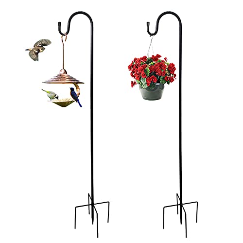 ZQK 48 Inch Shepherd Hook for GardenOutdoor Short Shepard Hook Heavy Duty for for Hummingbird Feeder Hanger Stand Garden Lantern Pole (2 Packs)