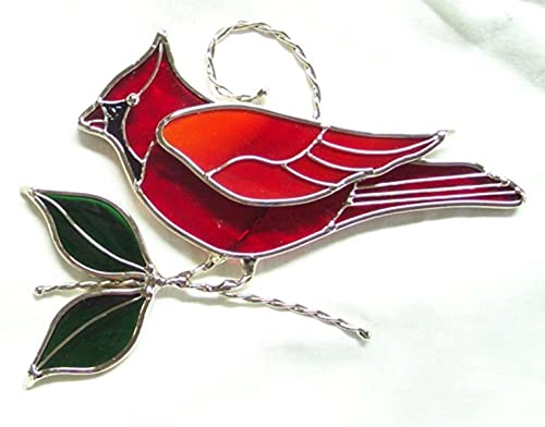 Cardinal Suncatcher  Cardinal Gifts  Made from Real Stained Glass