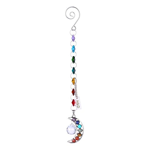 HD HYALINE  DORA HalfMoon Chakra Suncatcher Crystal Prisms Handmade Pendulum Pendants 20mm