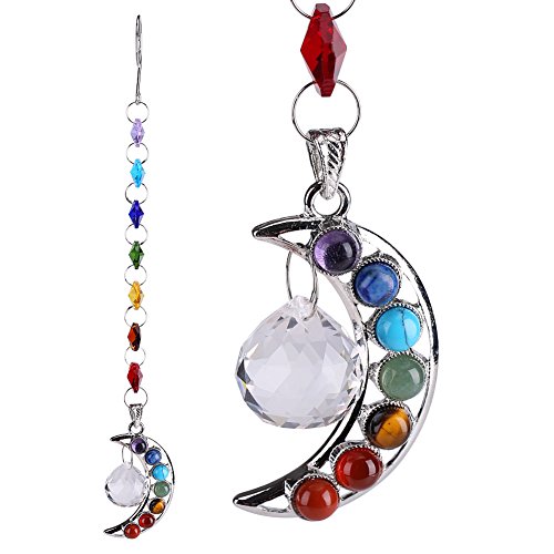 Hanging Decor HarfMoon Chakra Suncatcher Prisms Handmade Rainbow Balls Pendulum Pendant Crystal DIY Window Home Wedding Ornament