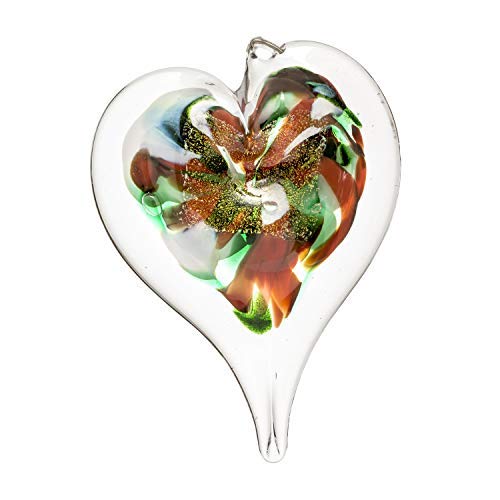 Luke Adams Glass  3 Small Glass Heart  Handmade Suncatcher  Hanging Home Decor  Garden Accent (Holly)