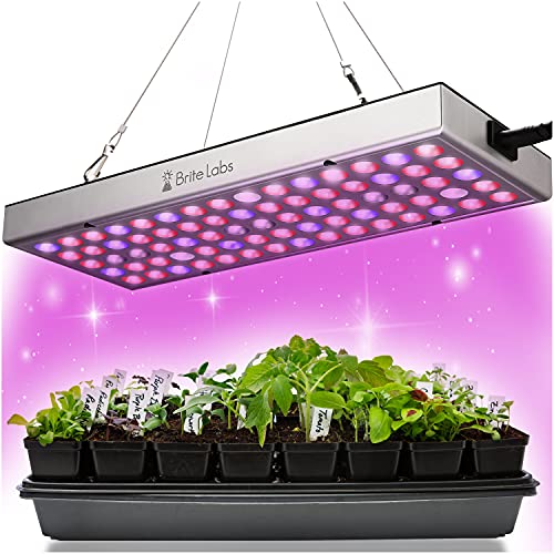 Brite Labs LED Grow Lights for Seed Starting  Germinate Seeds Fast with Maximum Yields  Grow Lamp for Indoor Plants  Sun Lamps for Plants Seedlings  Succulents  Artificial Sunlight Hanging Kit