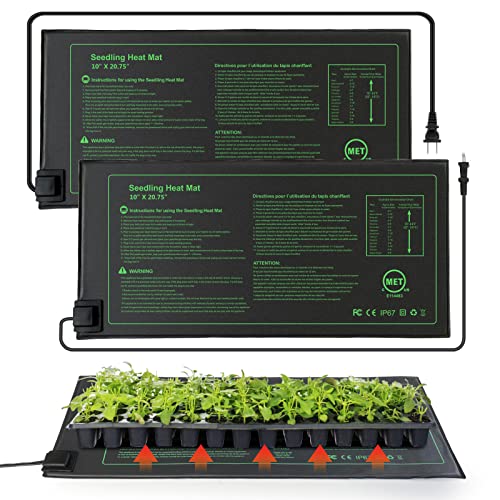 Seedling Heat Mats for Seed Starting Propagation and Increase Germination Success 10 inch x 2075 inch Pack of 2 MET Safety Standard Certified (2075  10 Inch 2 Pack)