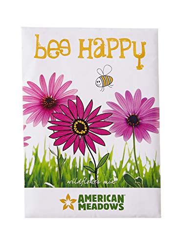 American Meadows Wildflower Seed Packets Bee Happy Party Favors for Guests (Pack of 20)  Wildflower Seed Mix Plant YearRound Great Gift for Hostesses Showers Weddings Thank You