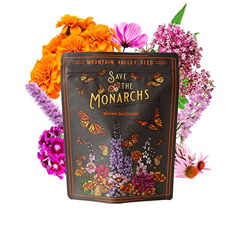 Package of 100000 Wildflower Seeds  Save The Monarchs Wildflower Seeds Mix  13 Assorted Varieties of NonGMO Heirloom Flower Seeds for Planting Including Butterfly Milkweed Echinacea  Wallflower