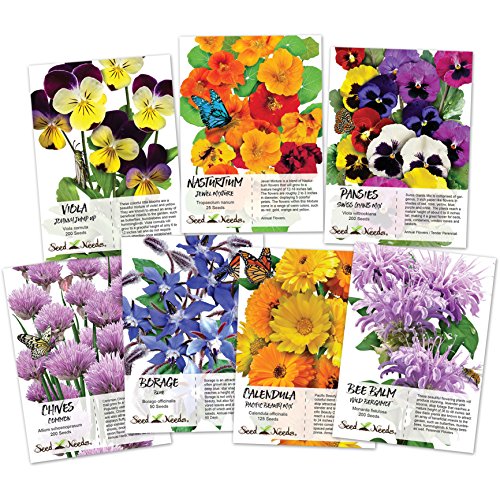 Seed Needs Edible Wildflower Seed Packet Collection (7 Individual Packets) NonGMO Seeds