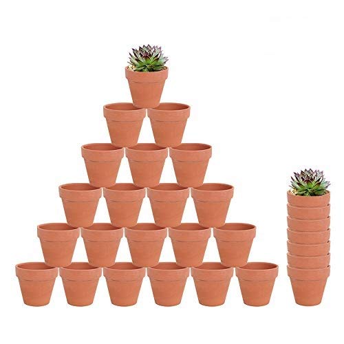 28pcs Small Mini Clay Pots 25 Terracotta Pot Clay Ceramic Pottery Planter Cactus Flower Terra Cotta Pots Succulent Nursery Pots with Drainage Hole for IndoorOutdoor Plants Crafts