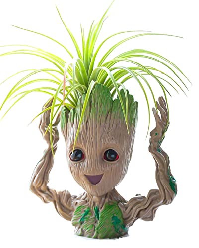 Baby Groot Planter Flower Pot  Baby Groot Head Flower  Succulent Planter Pot with Drain Hole Small Cactus Flower Gardening Pots Indoor  Outdoor for Under 4 inch Succulent  Happy Baby Groot