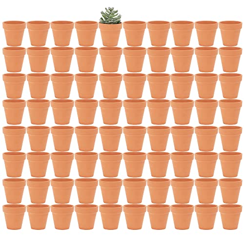 Yishang 2 inch Samll Terracotta Pots with Drainage HolesMini Clay Ceramic Pottery PlanterCactus Flower Nursery Terra Cotta Pots for IndoorOutdoor Succulent Plants Crafts Wedding Favor(80 Pack)