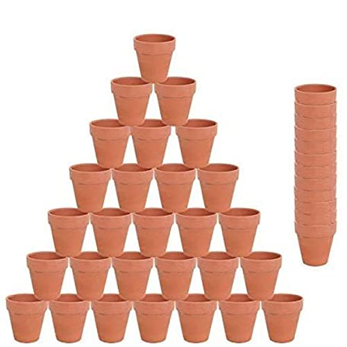 40 Small Mini Clay pots 75cm Clay Pot Ceramic Pottery Seeder Cactus Flower Terracotta pots Juicy Nursery pots with Drainage Holes IndoorOutdoor Plants Crafts
