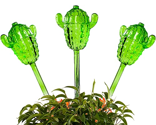 Adabocute Plant Watering Globes  3 Pack Cactus Self Watering Spikes  Cacti Shaped Self Watering Bulbs for Plants Indoor and Outdoor