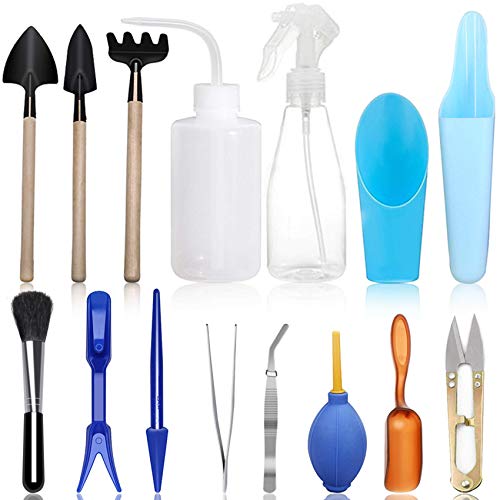 SONGZIMING 15 Pcs Succulent Plant Tools Set Mini Garden Planting Watering Tool Kit for Succulent Miniature Gardening Plant Care