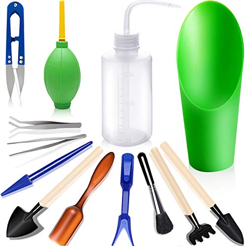 godehone Succulent Tools Mini Garden Tool Set Transplanting Tools Set Succulent Care kit for Succulent Miniature Gardening Plant Multi 13 Pcs