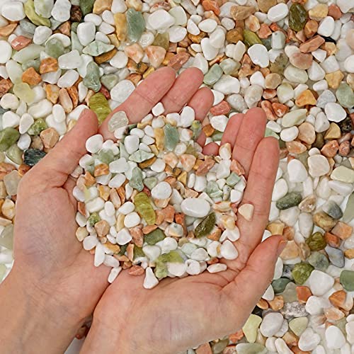 57lb Mixed Color Decorative Rocks Stones PebblesGarden Ornamental Gravel for Potted Plants Succulent  Cactus Bonsai DIY  Vase Fillers，Pumice Aquarium Terrarium Fairy GardeningTop Dressing