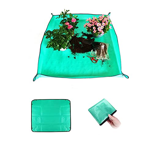 Plant Transplanting Repotting Mat GTHBA Waterproof Foldable Succulent Potting MatChange Soil Watering PadsThicken Gardening Potting Tarp for Outdoor Indoor Bonsai Plant Care(268x268Pale green)