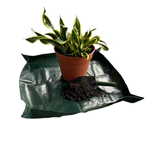 Ymeibe Plant RePotting Transplanting Mat Waterproof Thicken Oxford and PVC Dirty Catcher Indoor Bonsai Succulent Potting Tarp 265 x 265 inch (Green)