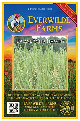 Everwilde Farms  1000 Upland Wild Timothy Native Grass Seeds  Gold Vault Jumbo Seed Packet