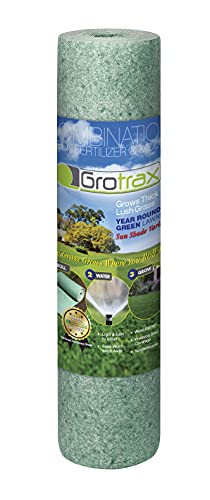 Grotrax Biodegradable Grass Seed Mat  100 sqft Year Round Green  Grass Seed and Fertilizer All in One for Lawns Dog Patches  Shade  Just Roll Water  Grow  No Fake or Artificial Grass