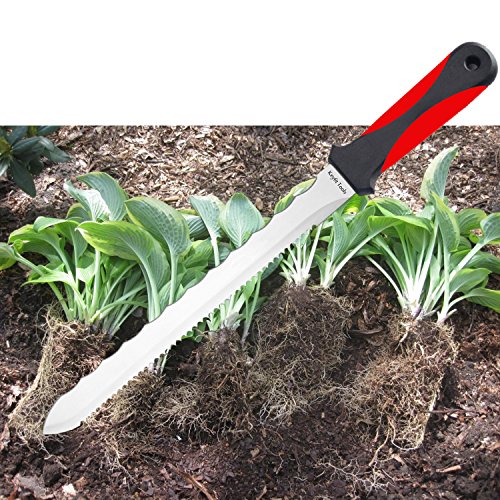 Spartan Garden Knife Perennial Splitter Divider Super Sharp Double Sided Serrated Stainless Steel 8 Blade 5 Ergonomic Rubber Handle Hori Hori Knife Garden Tools  Gardening Tools