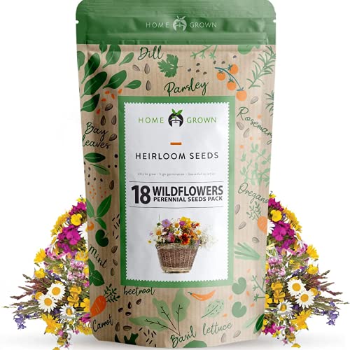 Wildflower Seeds  Premium Flower Seeds 14 Pound Perennial Garden Seeds for Attracting Birds  Butterflies  Flower Seeds for Planting Outdoor (Perennial)