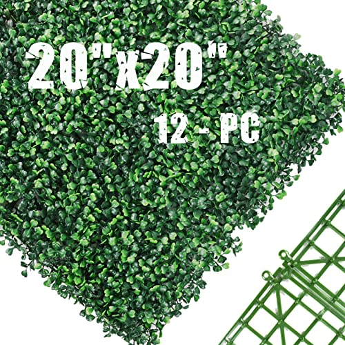 Hedge Maze 12pc 20 x 20 Artificial Boxwood PanelsGrass Wall Panels 440 Stitches Greenery Wall UVProtection Green Wall Backdrop Boxwood Hedges Wall Backdrop Outdoor Indoor Backyard