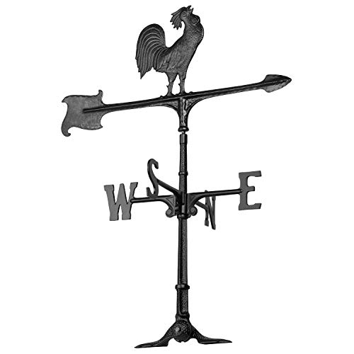 Whitehall Products Rooster Accent Weathervane 30-Inch Black
