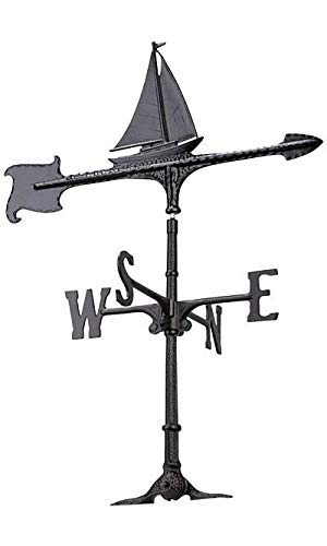 Whitehall Products Sailboat Accent Weathervane 24-Inch Black