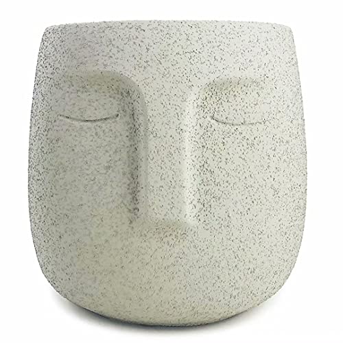 Concrete Head Planter Urn for Plants Modern IndoorOutdoor Cement Face Vase Statue Plant Pot for Home Decoration (55 Tall Gray)