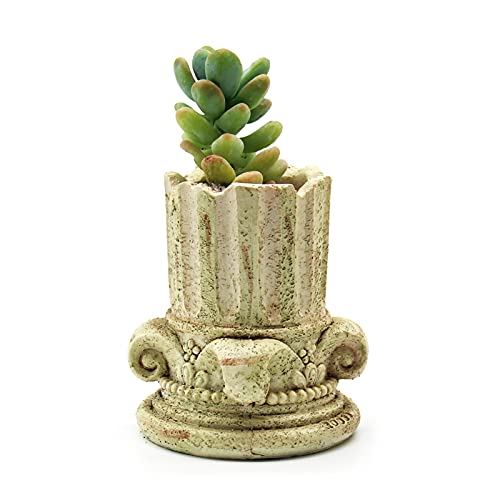 JAMOR Micro Landscape Plant Flower Pots Small Creative Flower Pots Original Retro Design Succulent Flower pots with Drainage Devices are Suitable for Cactus pots and Plant Decoration(B Roman Column)