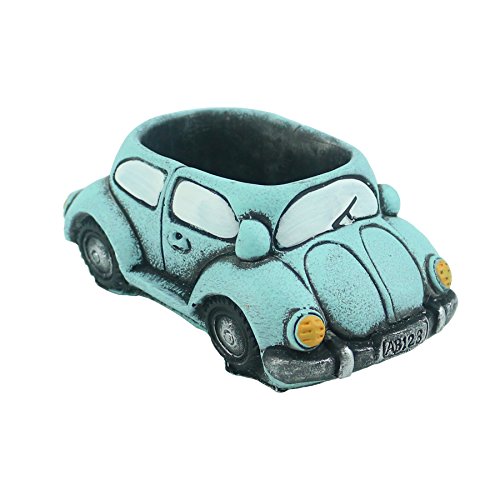 Ogrmar Retro Creative Car Flower Pot Garden Plant Succulent Planter Desk Flower Pot Cactus Plant Pot (WY1579 Aquamarine)