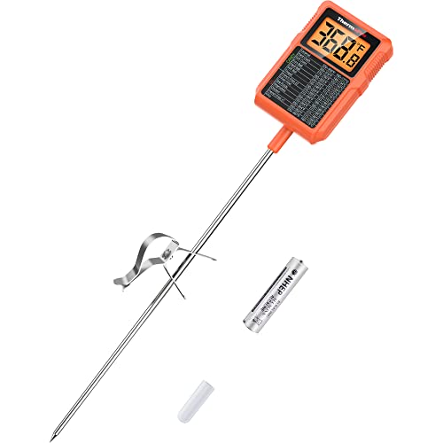 ThermoPro TP510 Waterproof Digital Candy Thermometer with Pot Clip 8 Long Probe Instant Read Food Cooking Meat Thermometer for Grilling Smoker BBQ Deep Fry Oil Thermometer