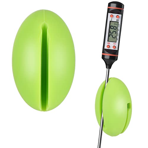 Thermometer Pot Clip Thermometer Probe Clip Digital Thermometer Holder Thermometer Clip Silicone Cup Clip Green Pot Clip for Candle Making Thermometer Deep Fryer and Cooking Melting Pot
