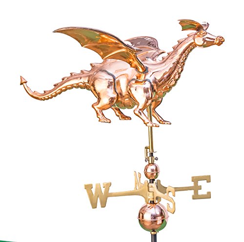 East Coast Weathervanes and Cupolas Dragon Weathervane Polished Copper