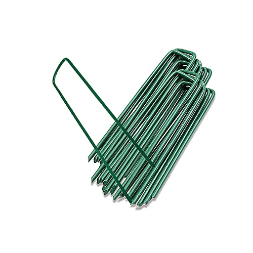 10PCS 6Inch Galvanized Garden Landscape Staples Stakes HeavyDuty Sod Pins AntiRust 11 Gauge Garden Stakes Plant Stakes for Weed Barrier Fabric Ground Cover Tubing Soaker Hose Drippers Irrigation
