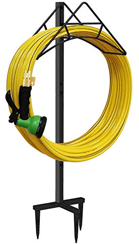 Artigarden Garden Hose Holder  Free Standing Metal Water Hose Stand Heavy Duty Flexible Pipe Storage Hanger Organizer for Lawn  Yard