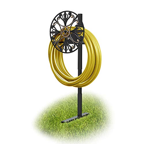 GOFORWILD Garden Hose Holder Decorative Hose Butler Sturdy Water Hose Rack Durable Wall Hose Hanger Holds 125Feet of 58Inch Hose Hose Reel Made of Stainless Cast Aluminum 7008