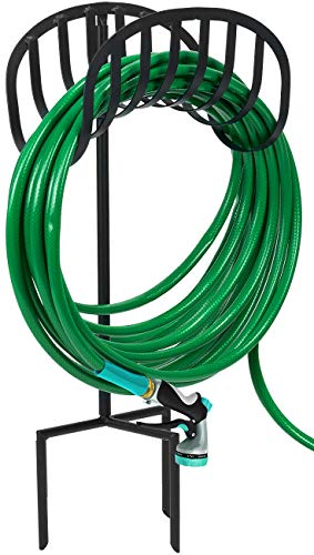 Sorbus Manger Garden Hose Holder Stand Great for Garden Lawn Yard Decorative Water Hose Storage with Ground Stakes Holds 125Feet of 58Inch Hose