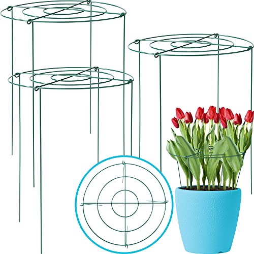 Gray Bunny Plant Support Stakes Round 3Pack 18 x 23 Inch Metal Plant StakesPlant Cages for Gardens and Flowers