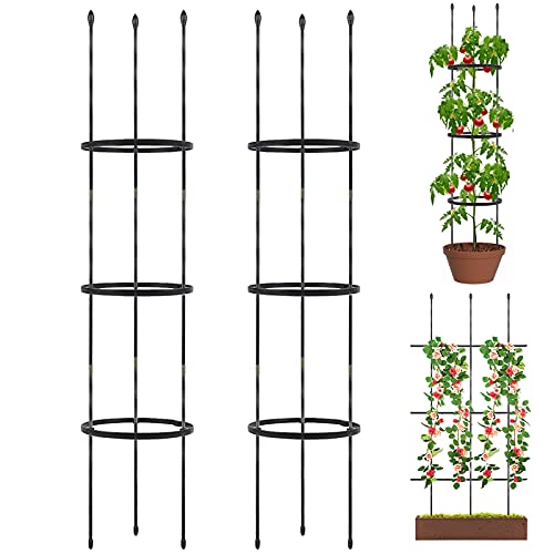 Tomato Cages and Supports Deaunbr 2Pcs Plant Cage Two Usages Tomatos Stake Garden Trellis for Plants Indoor  Outdoor Plants Climbing Plant Vegetables Fruits  Flowers Pots